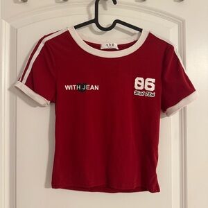 Contrasting Lettering Crop Tee